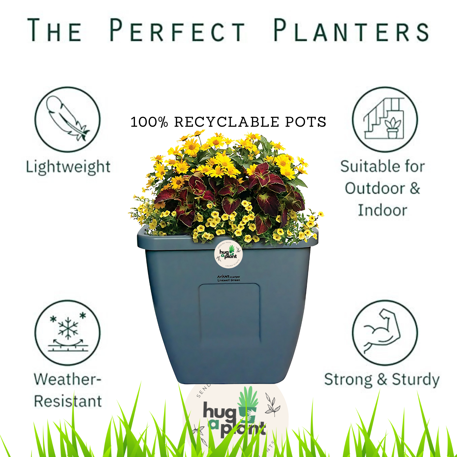 Hug A Plant | Smart Pot 10 litre Self-watering Pot for Home & Garden