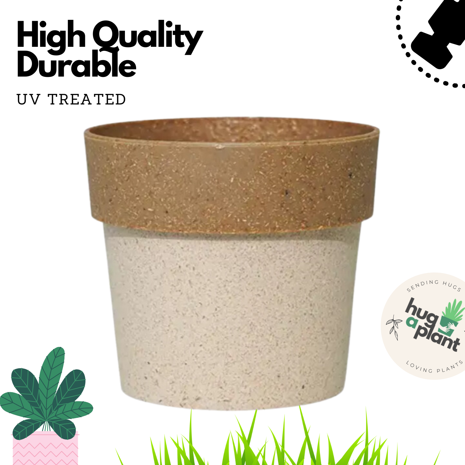 Hug A Plant Arty Eco Round Planter