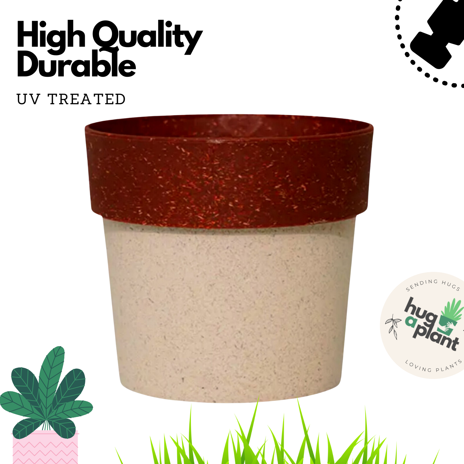 Hug A Plant Arty Eco Round Planter