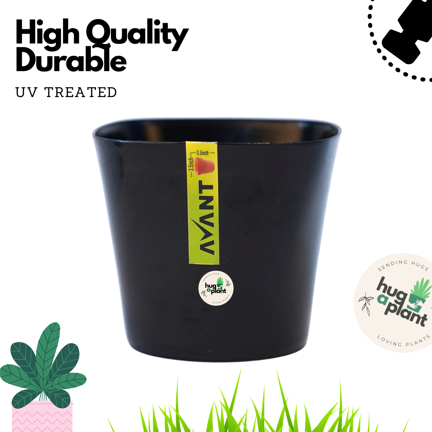 Hug A Plant Zen Pot (0.5L) Black colour for Home & Garden