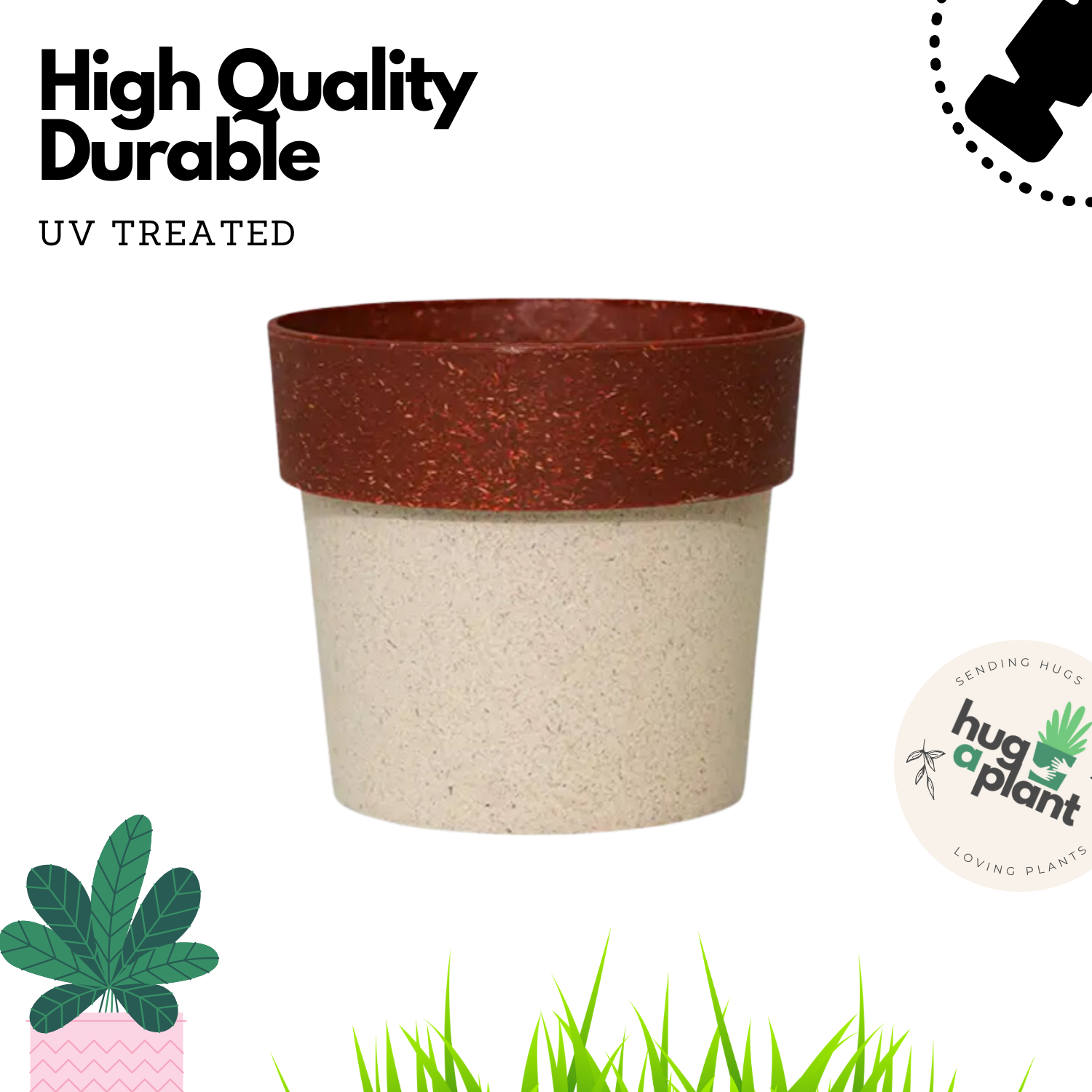 Hug A Plant Arty Eco Round Planter