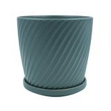 Designer Ceramic Pot (Grey, Glossy Finish,Small) for Home & Indoor Plant Decor