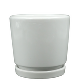 Designer Ceramic Pot (White, Glossy Finish,Medium) for Home & Indoor Plant Decor