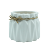 Designer Ceramic Pot (White, Matt Finish,Small) for Home & Indoor Plant Decor