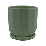 Designer Ceramic Pot (Green, Matt Finish,Large) for Home & Indoor Plant Decor