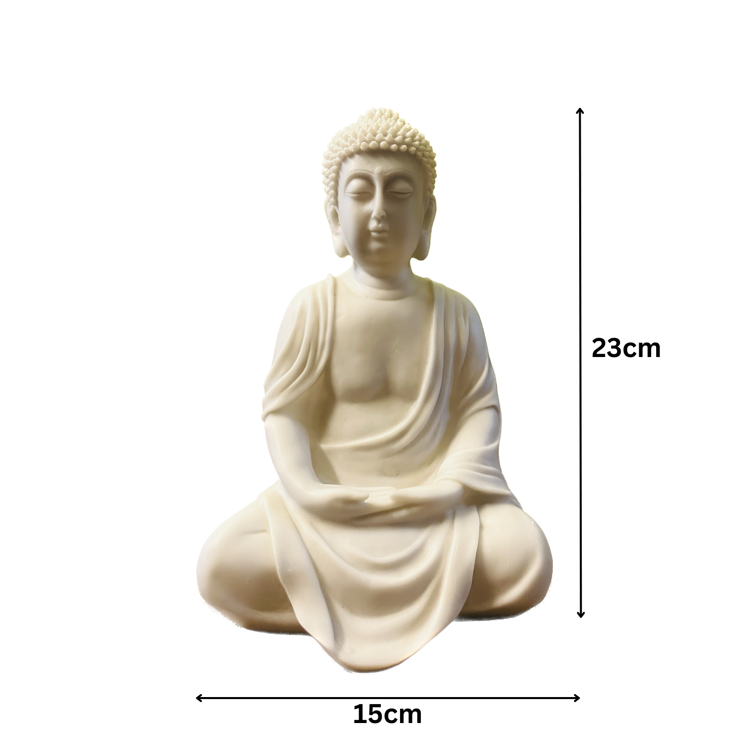 Polyresin White Buddha Medium Statue