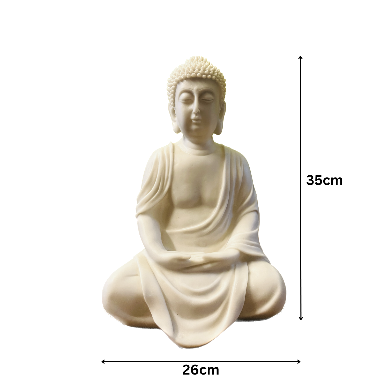 Polyresin White Buddha Large Statue