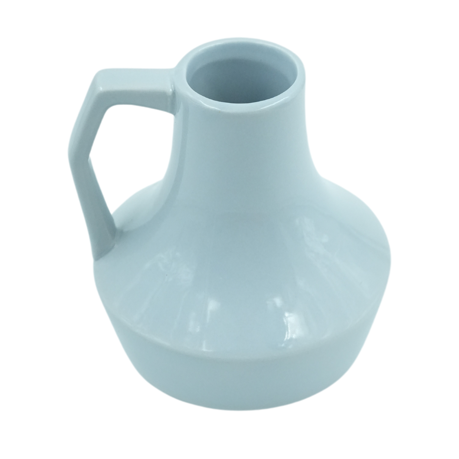 Designer Ceramic Pot (Grey,Glossy Finish,Medium) for Home & Indoor Plant Decor