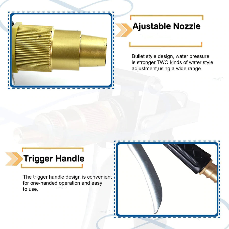 DURABLE GOLD COLOR TRIGGER HOSE NOZZLE WATER LEVER SPRAY