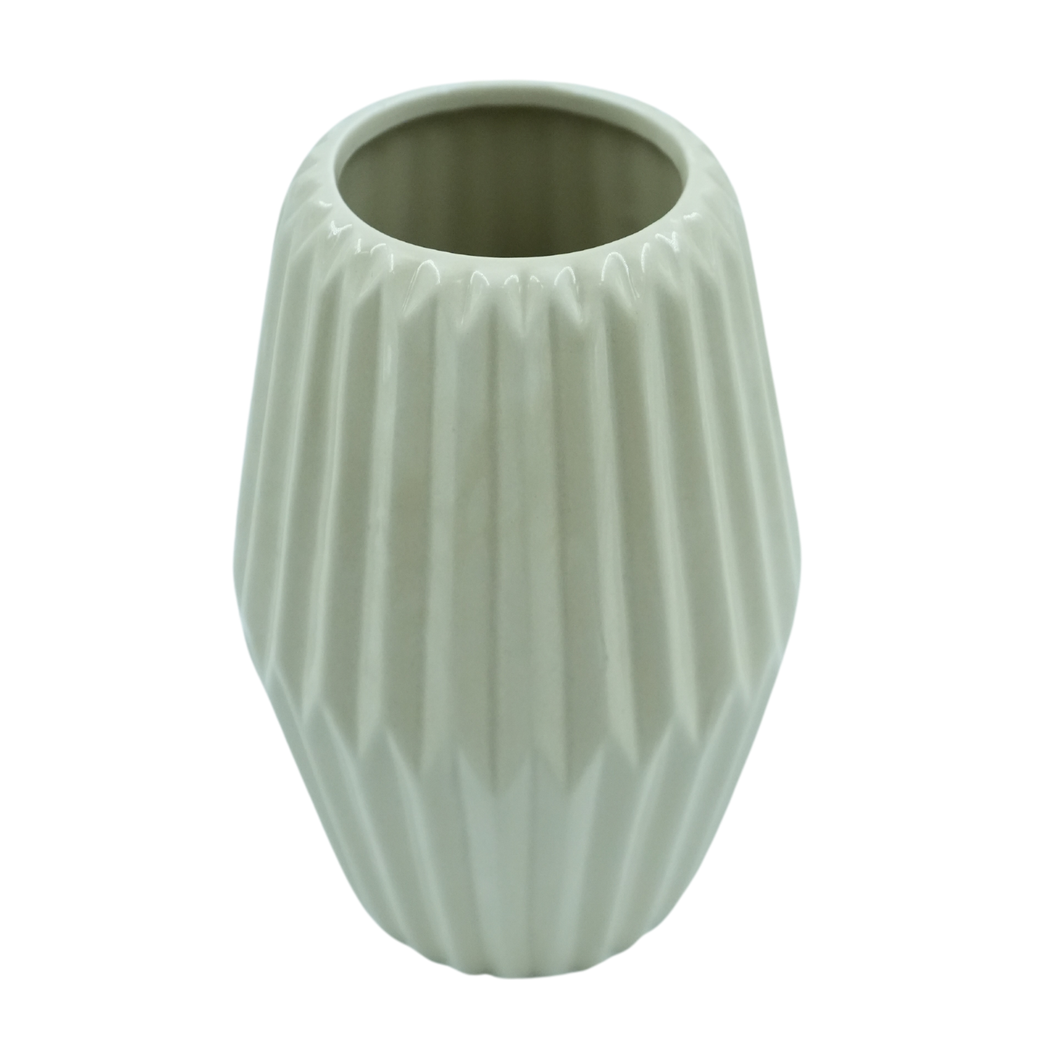 Designer Ceramic Pot (Ivory, Glossy Finish,Large) for Home & Indoor Plant Decor