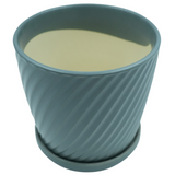 Designer Ceramic Pot (Grey, Glossy Finish,Large) for Home & Indoor Plant Decor