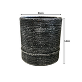 Rough Cylinder Line Texture Terracotta Planter (14 cm)