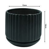 Designer Ceramic Pot (Black, Matt Finish,Medium) for Home & Indoor Plant Decor