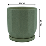 Designer Ceramic Pot (Green, Matt Finish,Large) for Home & Indoor Plant Decor