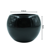 Designer Ceramic Pot (Black, Glossy Finish,Small) for Home & Indoor Plant Decor