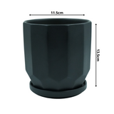 Designer Ceramic Pot (Black, Matt Finish,Small) for Home & Indoor Plant Decor