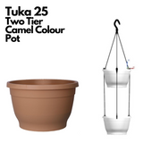 Tuka 25 Two Tier Hanging Plastic Pot (Withou Self-Watering Kit)