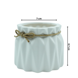 Designer Ceramic Pot (White, Matt Finish,Small) for Home & Indoor Plant Decor