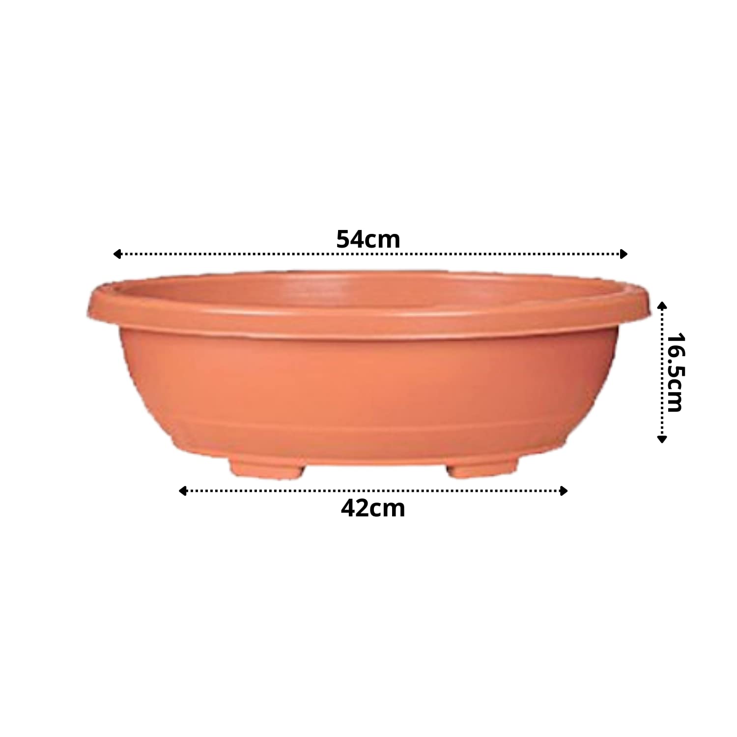 Hug A Plant | Bonsai Oval Big Plastic Pot for Home & Garden (54CM | 21.25 INCH, Pack of 1)