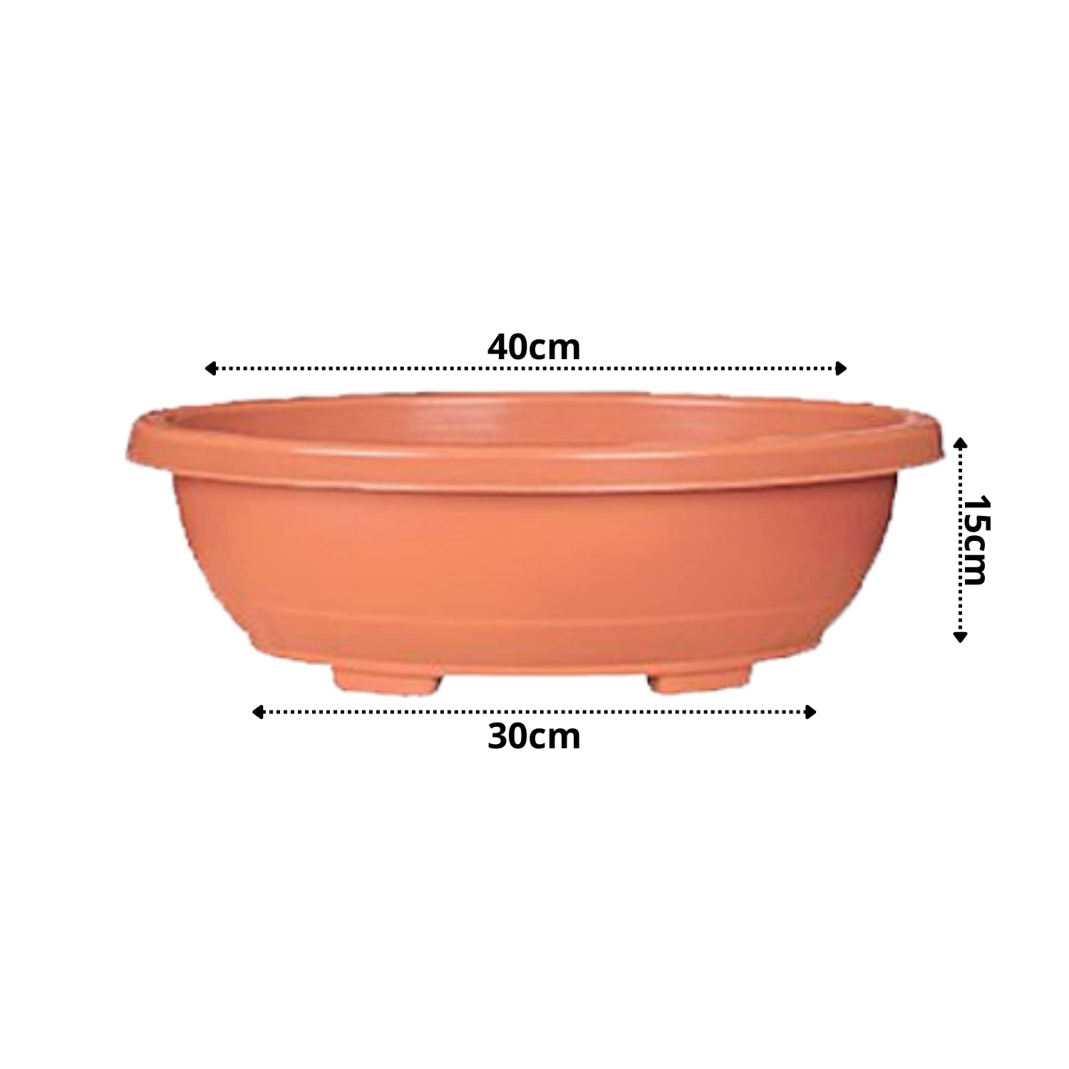 Hug A Plant | Bonsai Oval Small Plastic Pot for Home & Garden (40CM | 15.74 INCH, Pack of 1)