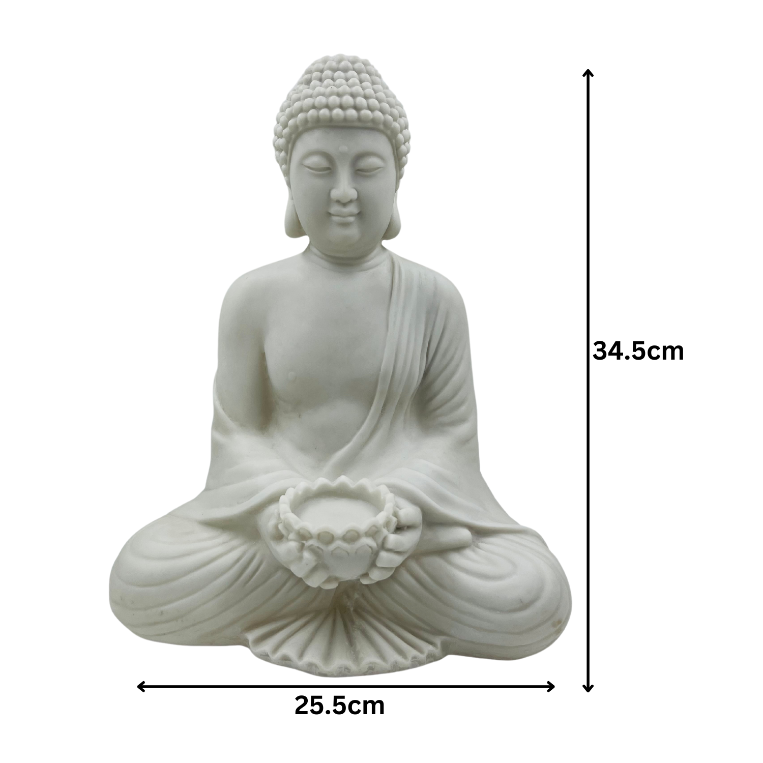 Polyresin New White Buddha Large Statue