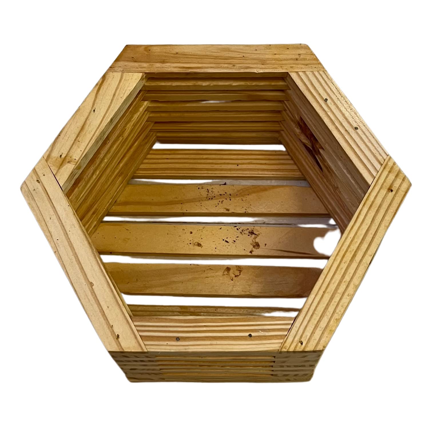 Pentagonal Pot Hug A Plant|Pentagon Pot|Pentagonal Shaped Natural Wooden Pot for Live