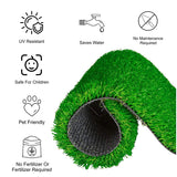 Hug A Plant | Artificial Grass Mat for Outdoors, Balcony, Lawn, Garden, Terrace | 35 MM Thick Grass Doormat, Runner, Carpet for Poolside, Restaurant, Wall, Landscape (Natural Green)…