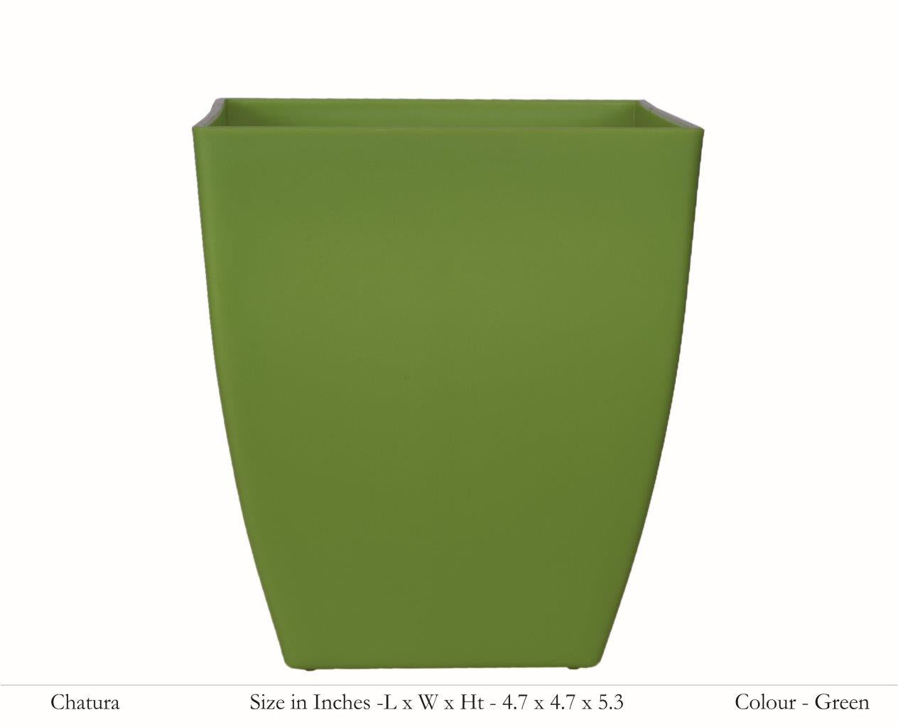 Chatura 12cm Square Plastic Pot (Without Self-Watering Kit)