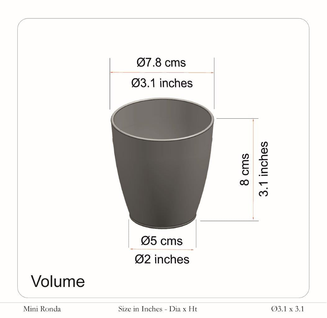 Mini Ronda Wooden Finish Plastic Pot