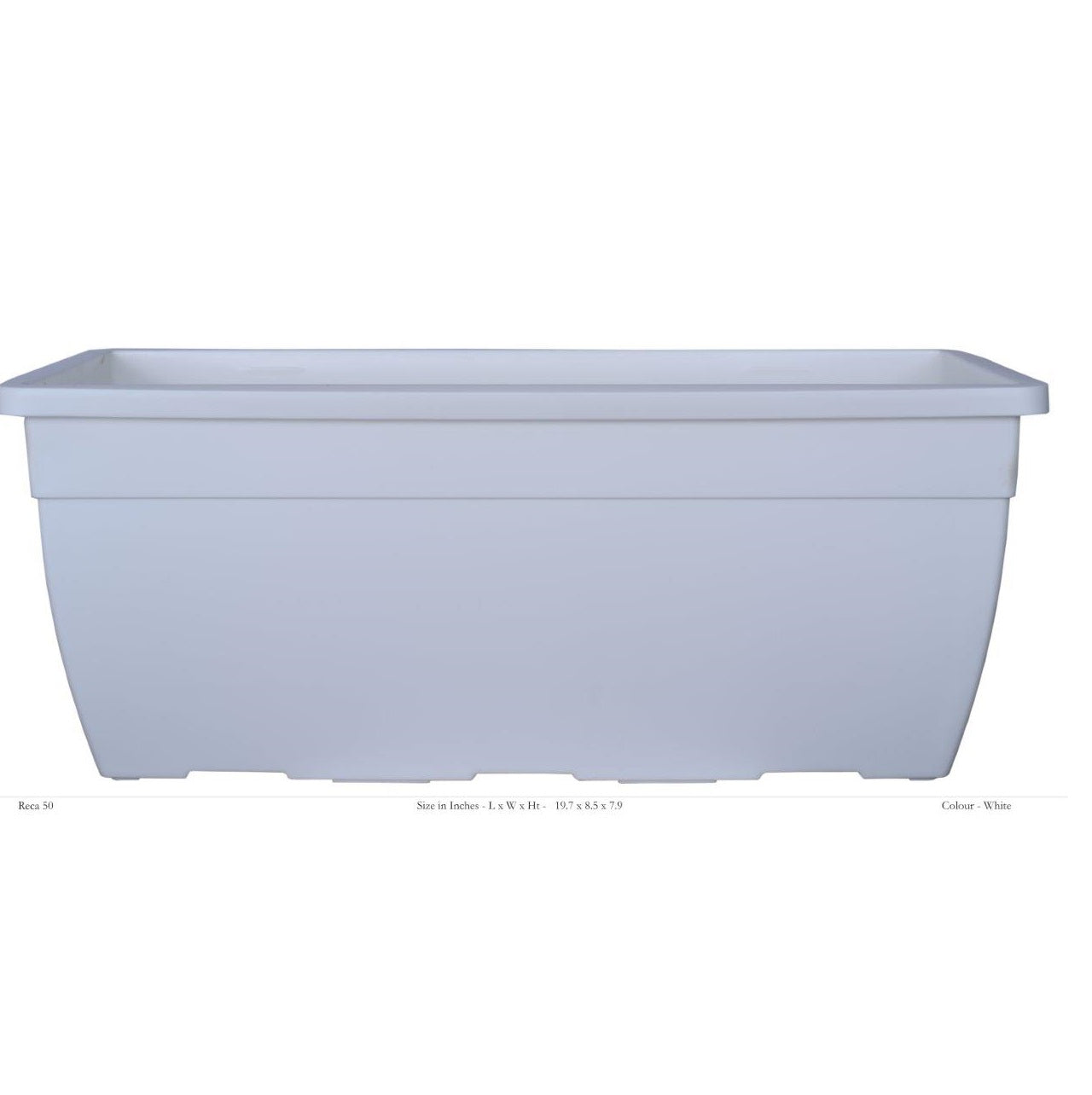 Reca 50cm Rectangle Plastic Pot (Without Self-Watering Kit)