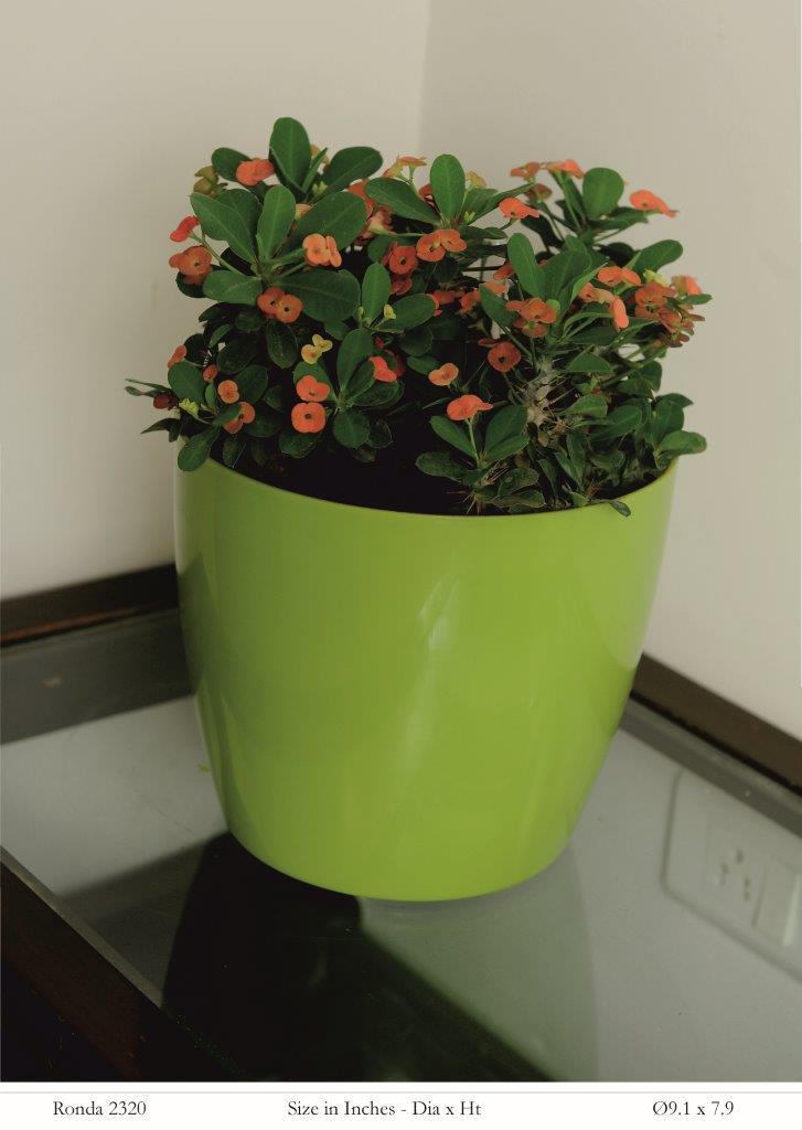 Ronda 2320 Round Plastic Pot With Self-Watering Kit