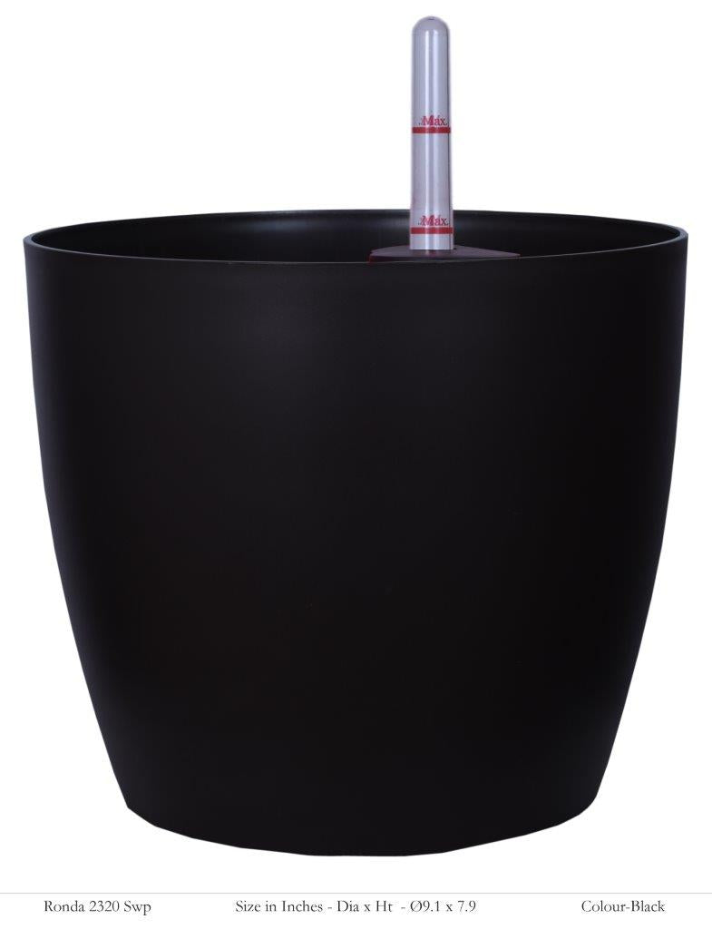 Ronda 2320 Round Plastic Pot With Self-Watering Kit