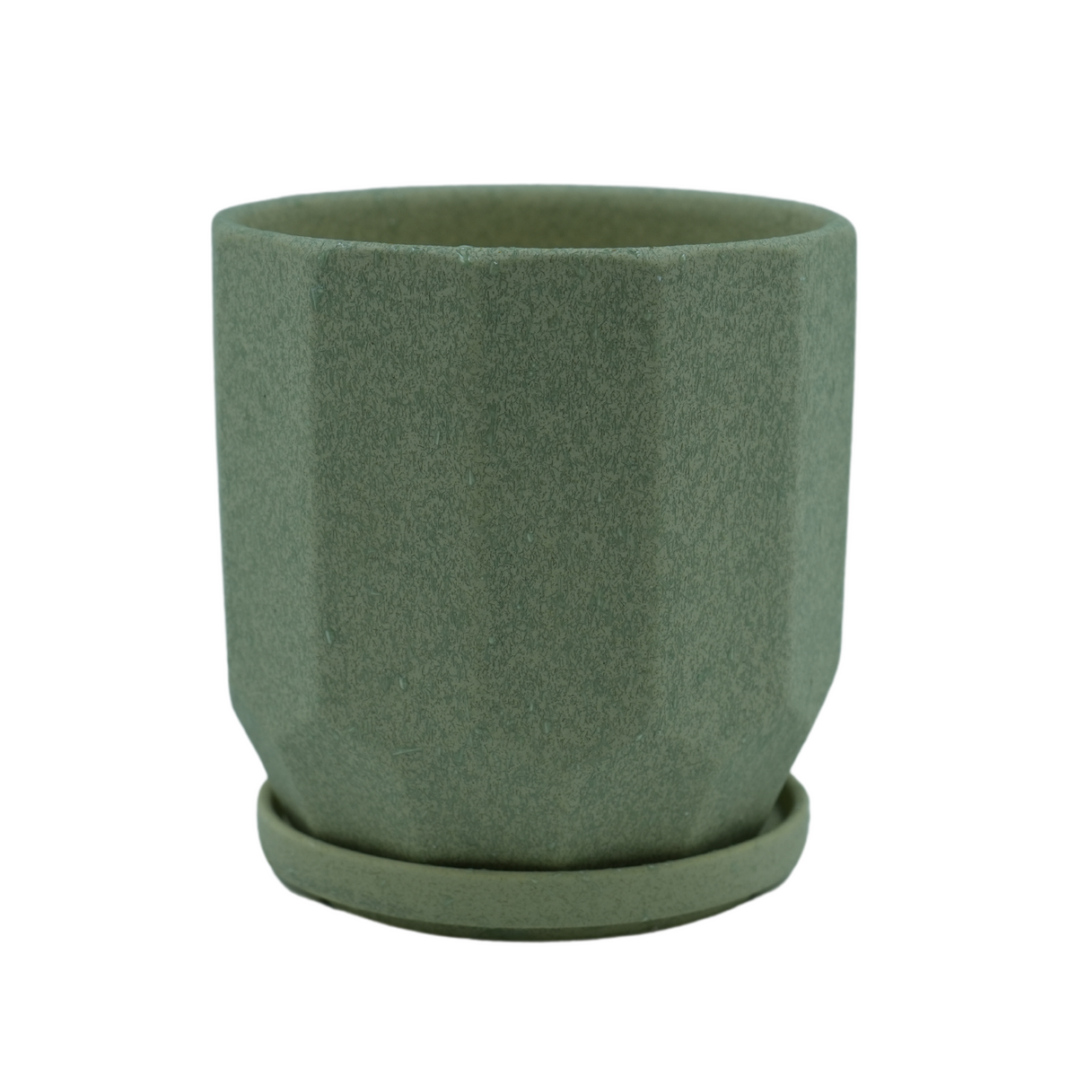 Designer Ceramic Pot (Green, Matt Finish,Small) for Home & Indoor Plant Decor
